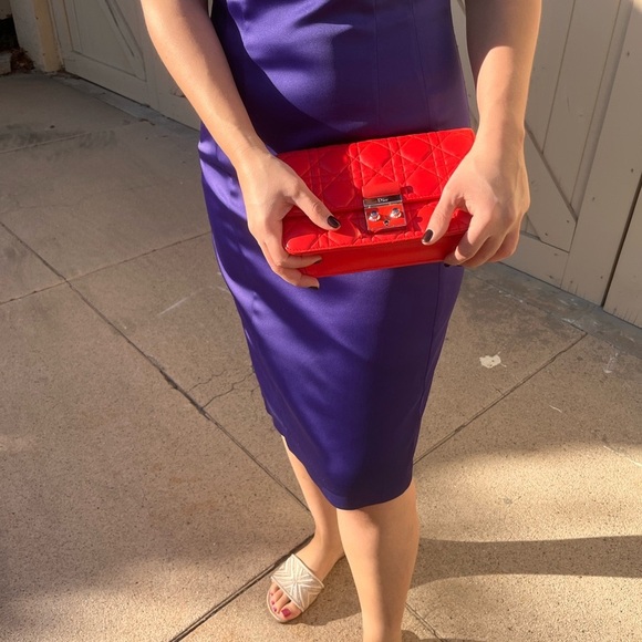 CHRISTIAN DIOR Lambskin Cannage Miss Dior Promenade Bag Coral Orange/Vermillion - Picture 6 of 17